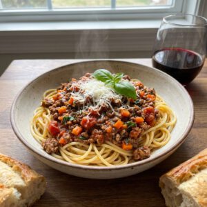 Spaghetti mit Hackfleischsoße
